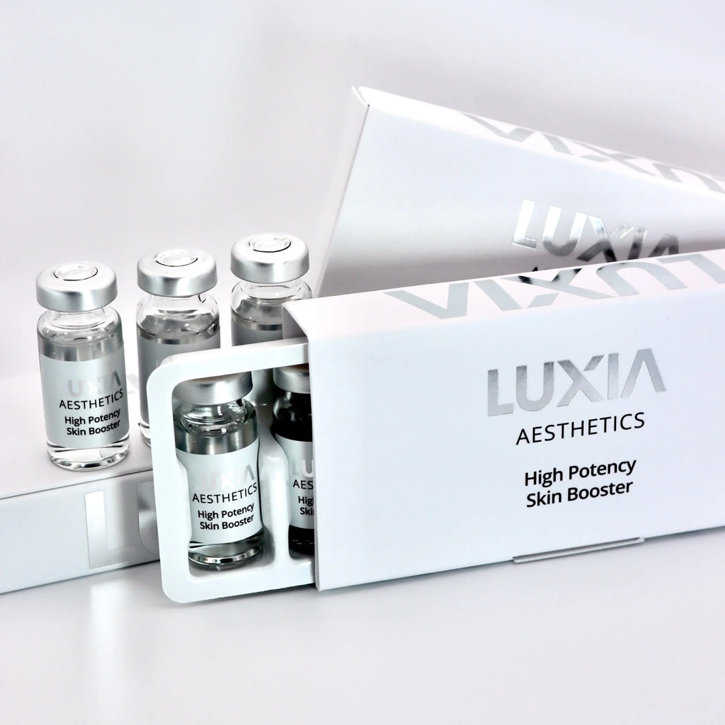 LUXIA Aesthetics High Potency Skin Booster packaging with vials