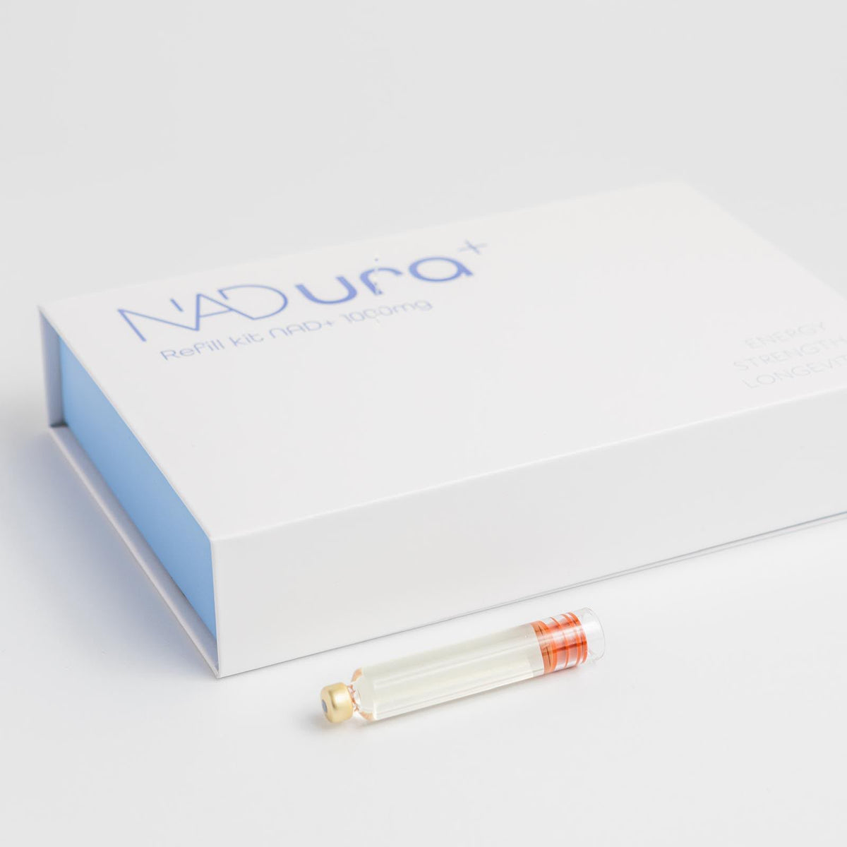 NADura+ Refill Kit NAD+ 1000mg presentation box and cartridge