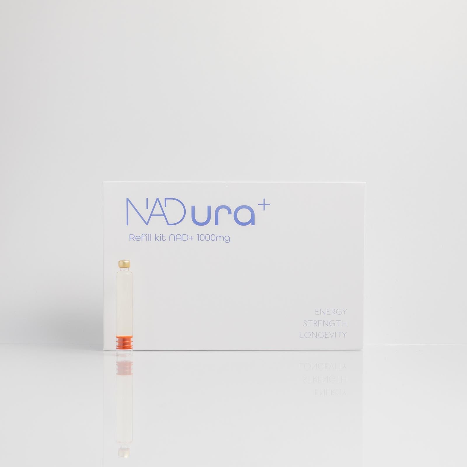 NADura+ Refill Kit NAD+ 1000mg box with pre-filled cartridge